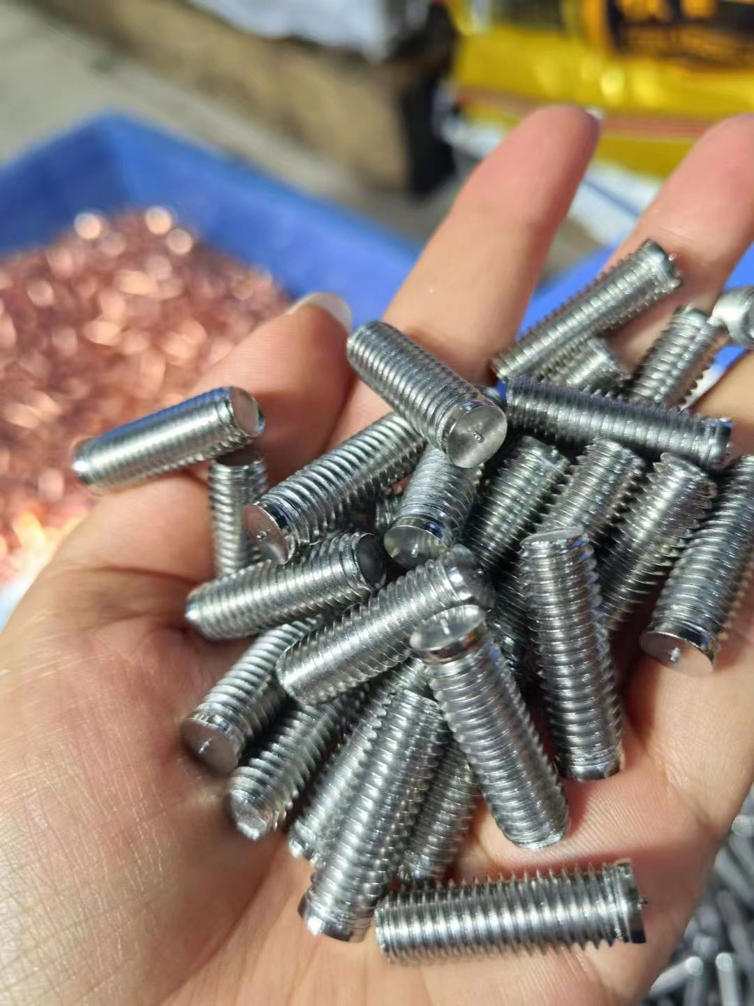 Standard fasteners with hex bolts nuts washers and threaded rods for industrial projects