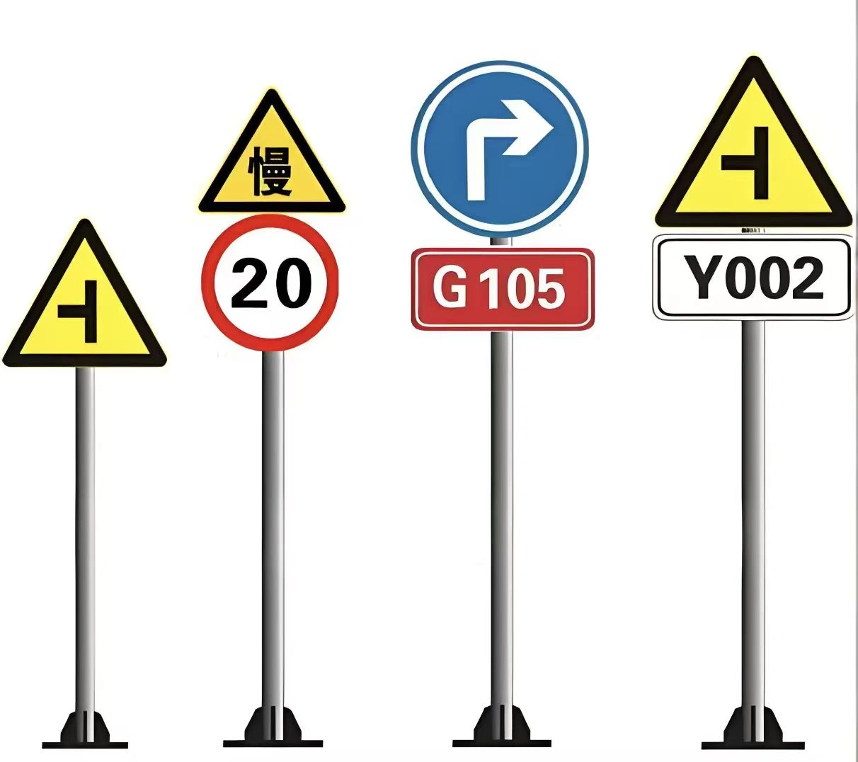 Galvanized traffic sign pole structure with mounting plate