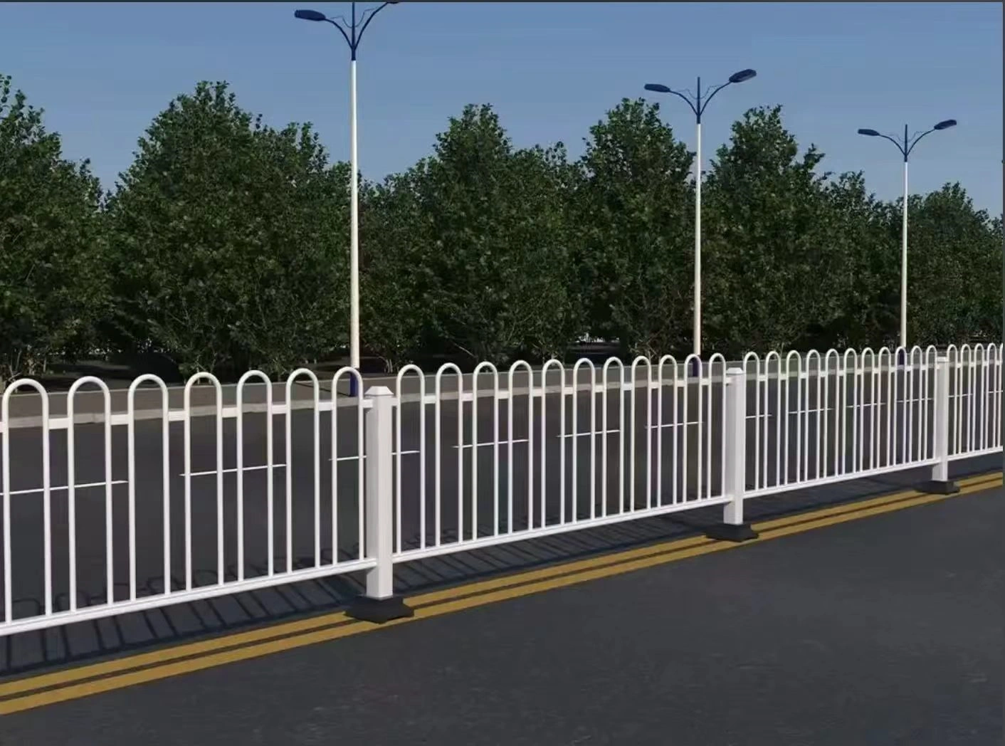 Municipal fence panels for urban road protection