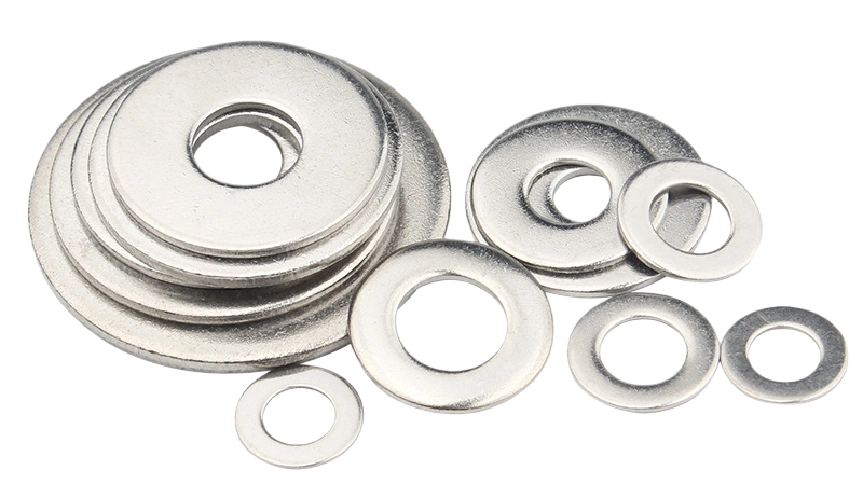 Flat washers for load distribution in steel structure and construction fastening