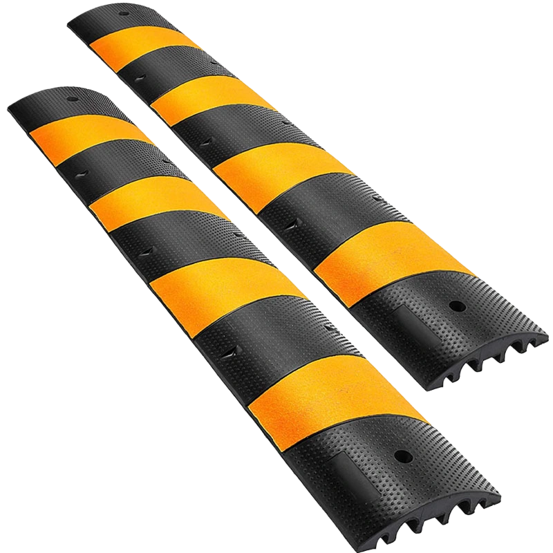 Rubber speed bumps for parking areas and residential roads