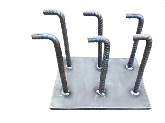 Foundation embedded steel plate for construction infrastructure and heavy duty anchoring